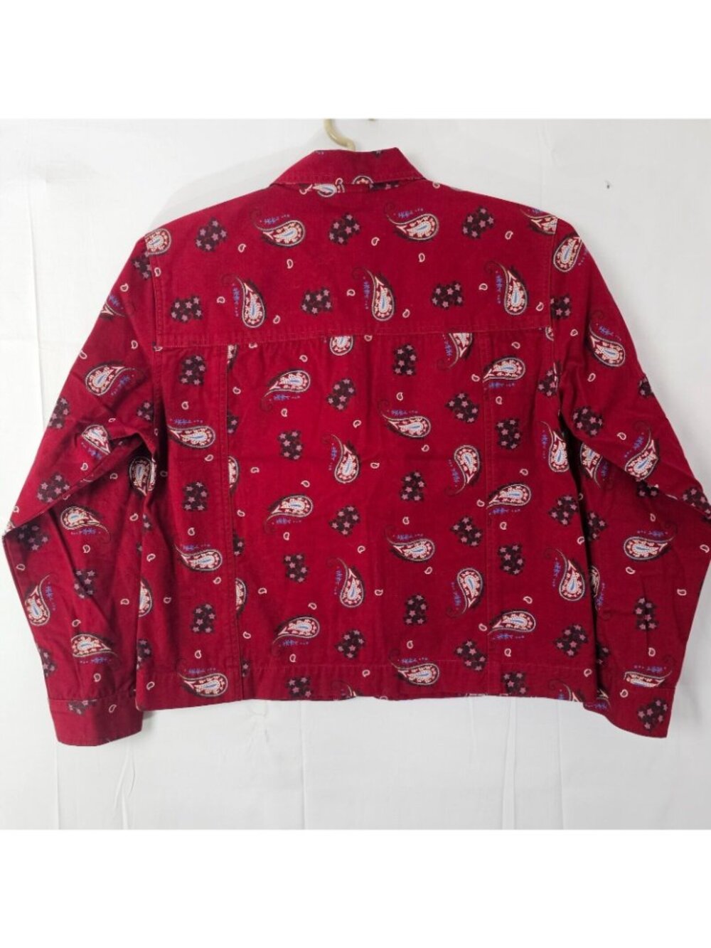 Cabelas Button Up Shirt Womens S Red Paisley Western Long Sleeve Cotton Top - Picture 4 of 9